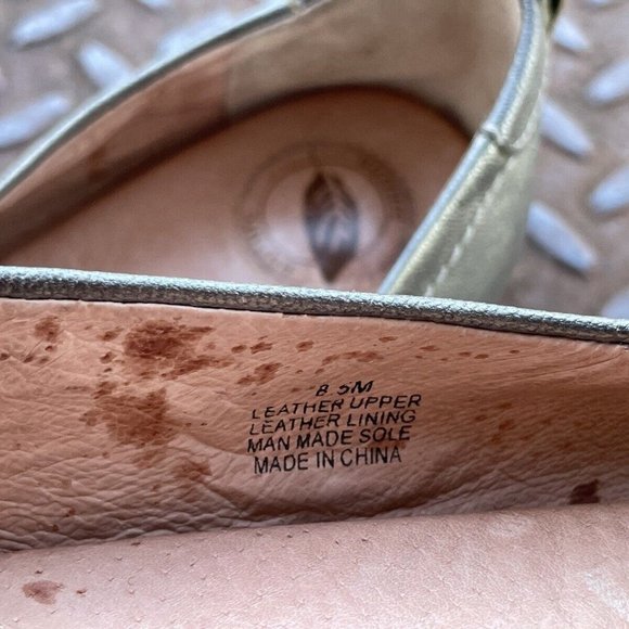 Nurture Women Sandal Shoes Flat Gray Metallic Tone Leather Mary Jane Size 8.5M - Picture 8 of 9